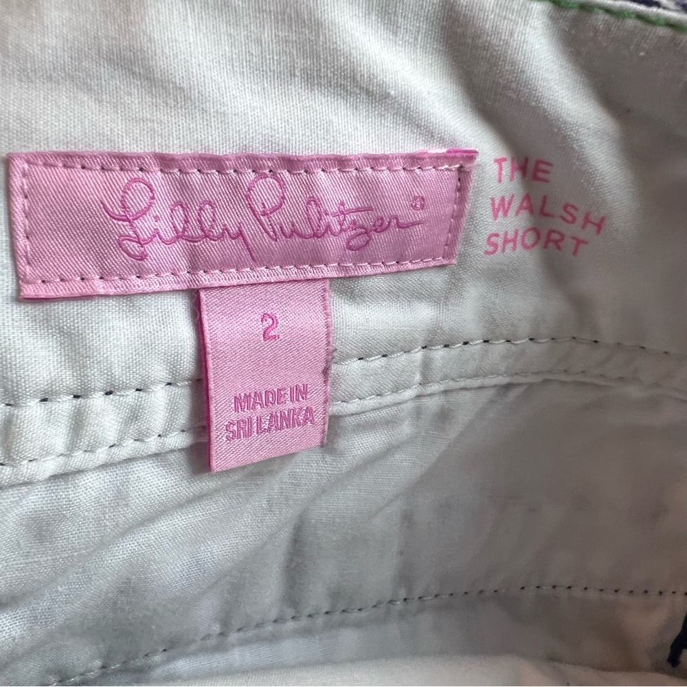 LILLY PULITZER The Walsh Short Night Swimming Casual Beach Summer Chino Blue Sz2 - Picture 3 of 8